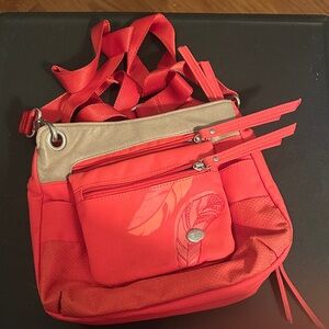 Haiku Red and Cream Women's Crossbody Bag